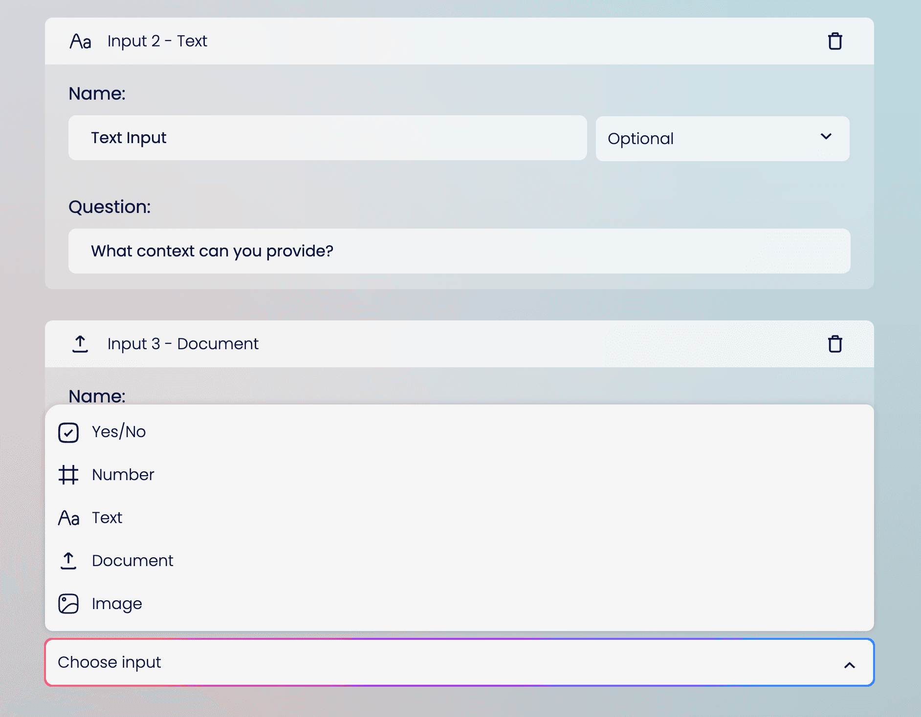 Workflow Edit Input